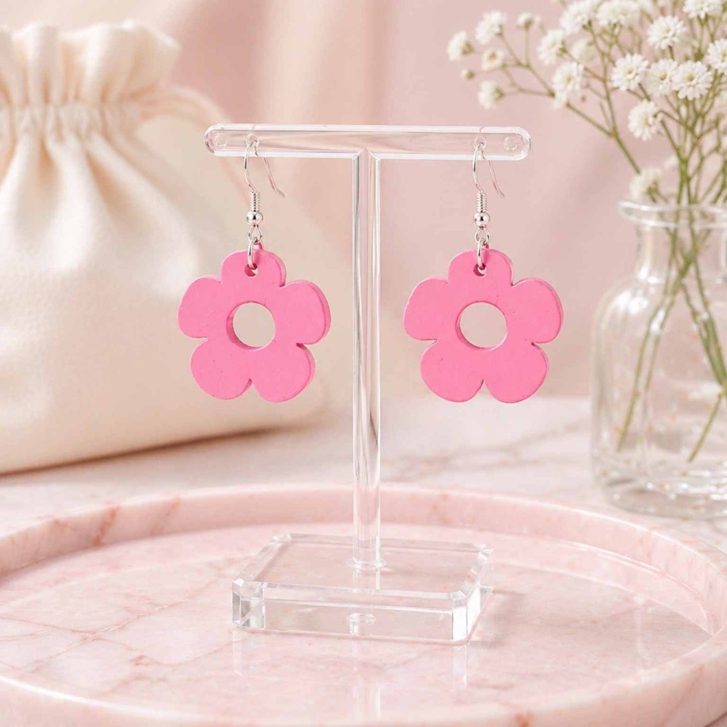 Bloom Flower Midi Earring & Necklace Set