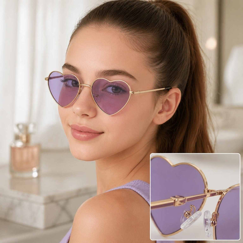 LILAC HEART SUNGLASSES | GOLD FRAME