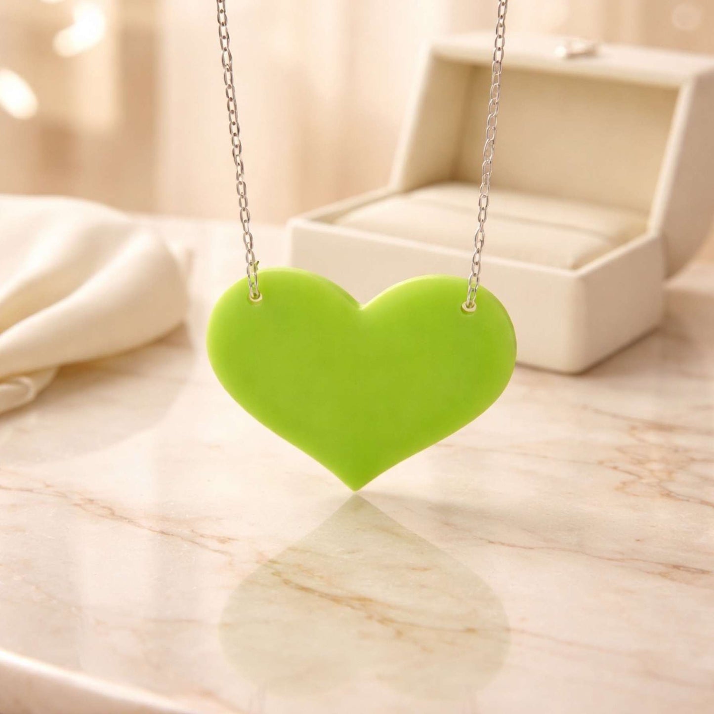 Love Heart Maxi Necklace | Mirror, Glitter & Acrylic | SassyBirds