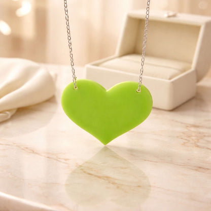 Love Heart Maxi Necklace | Mirror, Glitter & Acrylic | SassyBirds