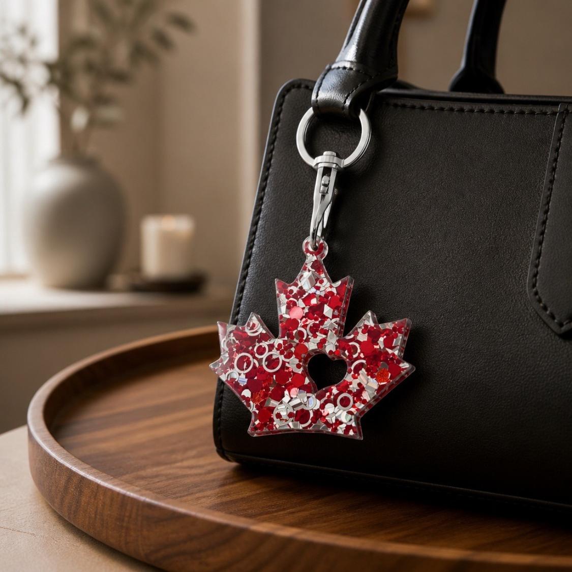 Maple Leaf Keychain Purse Charm