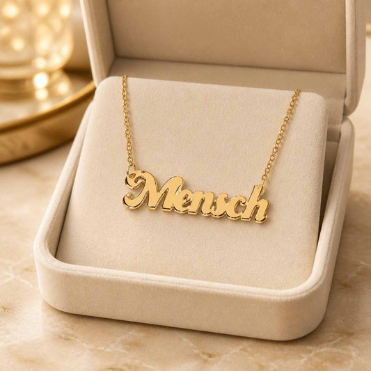Yiddish Mensch Acrylic Necklace