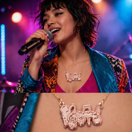 Treble Clef Music Note Necklace – Bold Acrylic Statement Necklace for Music Lovers