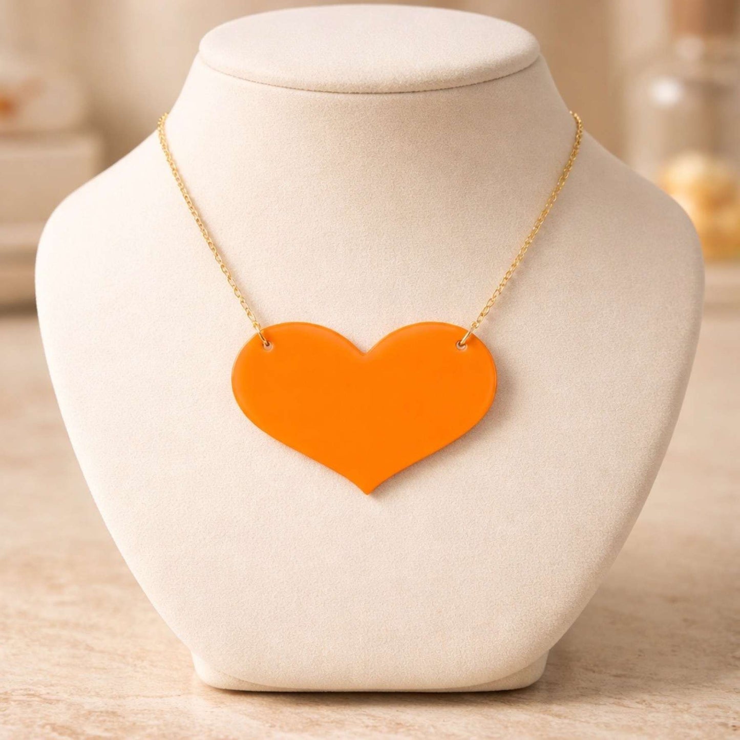 Love Heart Maxi Necklace | Mirror, Glitter & Acrylic | SassyBirds
