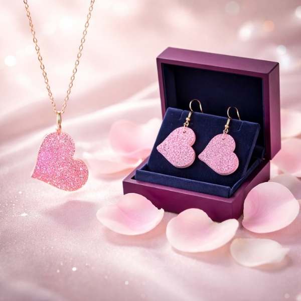 Love Heart Earring & Necklace Set