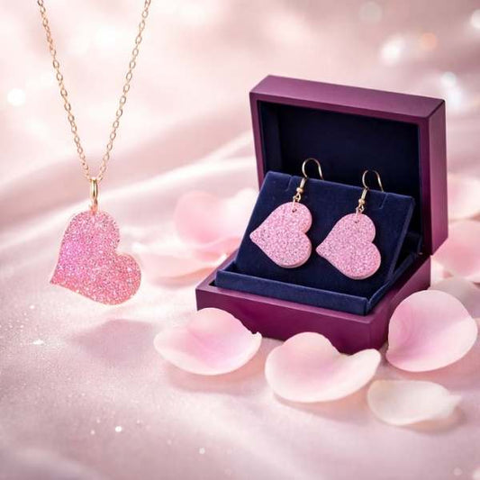 Love Heart Earring & Necklace Set