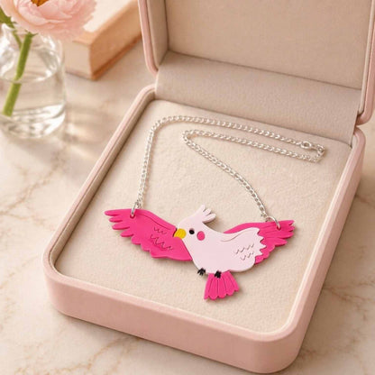 Pink Cockatoo Parrot Necklace