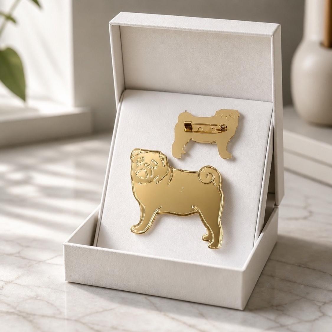 Pug Dog Pin | Cute Acrylic Brooch