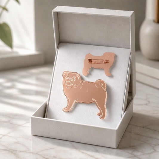 Pug Dog Pin | Cute Acrylic Brooch