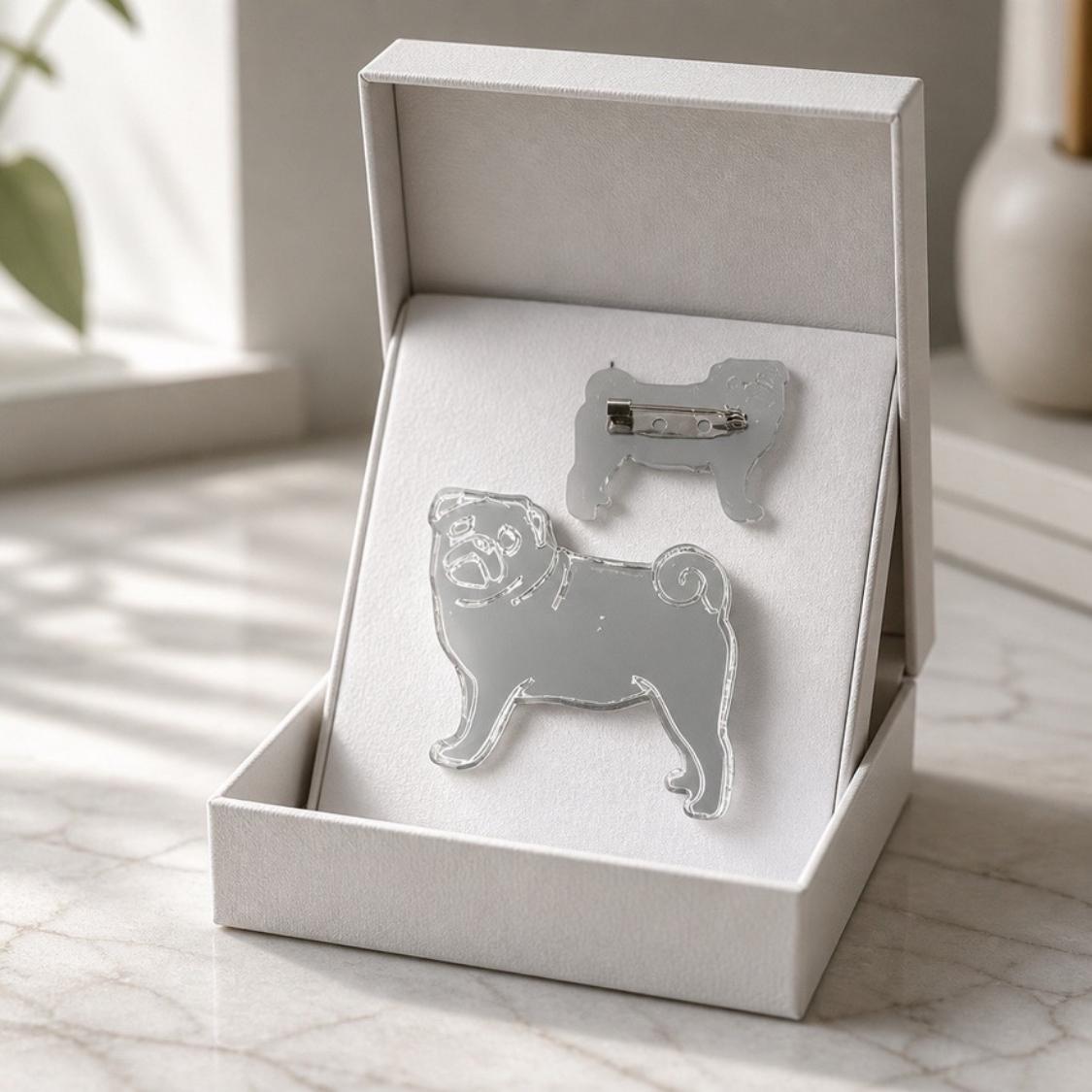 Pug Dog Pin | Cute Acrylic Brooch