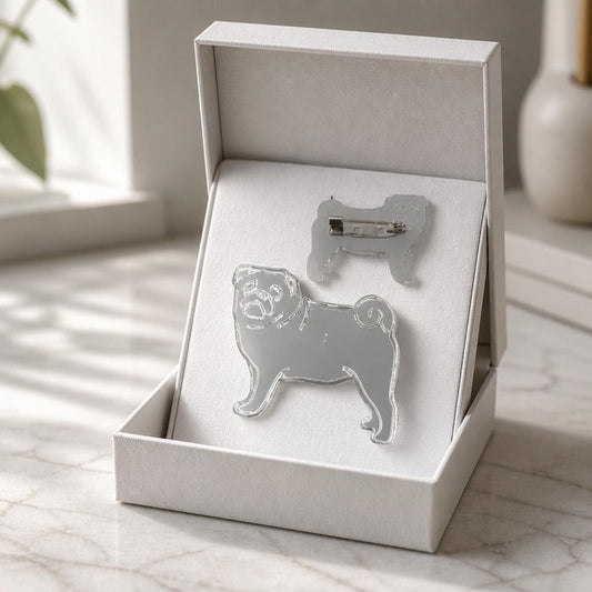 Pug Dog Pin | Cute Acrylic Brooch