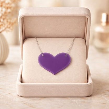 Love Heart Maxi Necklace | Mirror, Glitter & Acrylic | SassyBirds