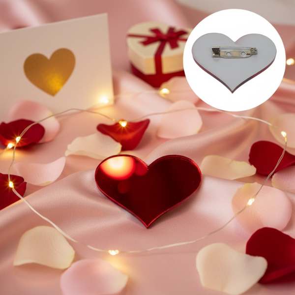 Love Heart Pin – Custom Acrylic Heart Brooch