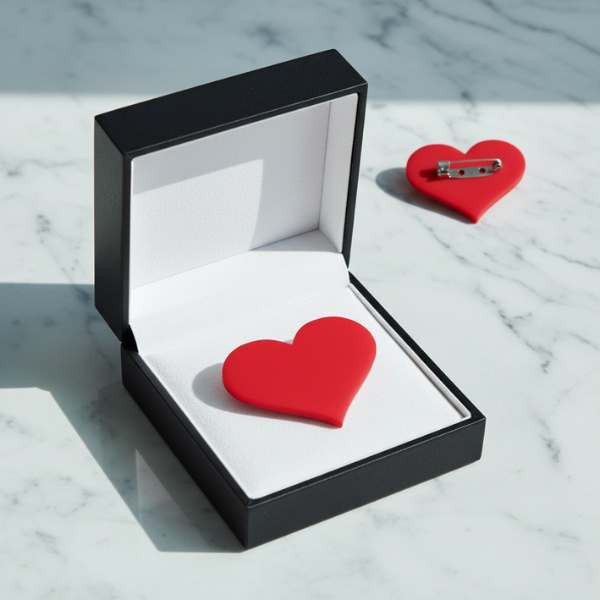 Love Heart Pin – Custom Acrylic Heart Brooch