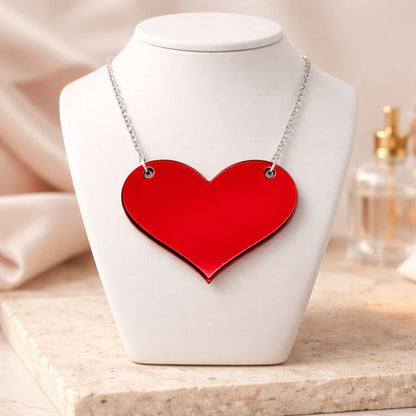Love Heart Maxi Necklace | Mirror, Glitter & Acrylic | SassyBirds