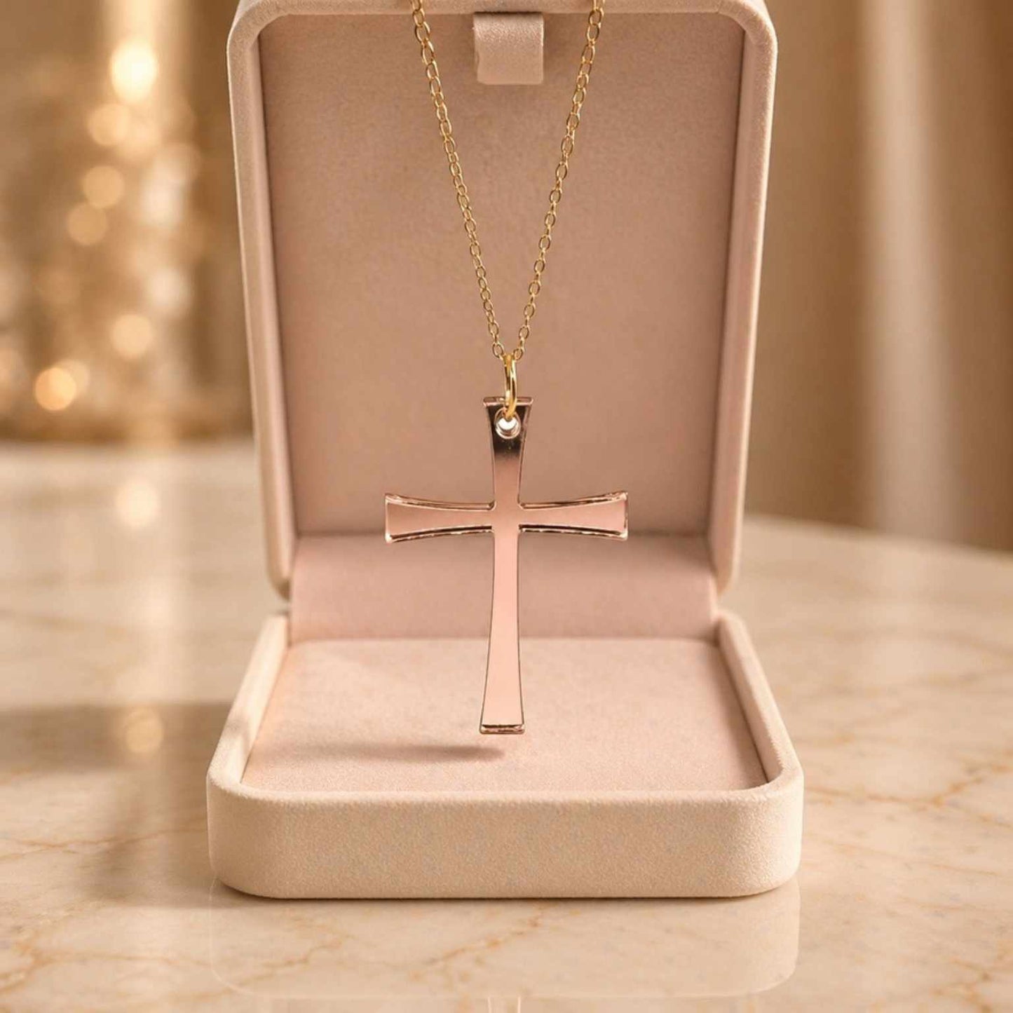 Gold & Silver Tone Cross Necklace – Minimalist Faith Pendant