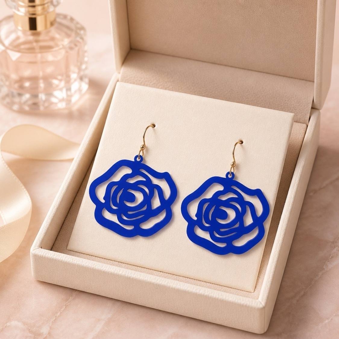 Grande Rose Silhouette Earrings