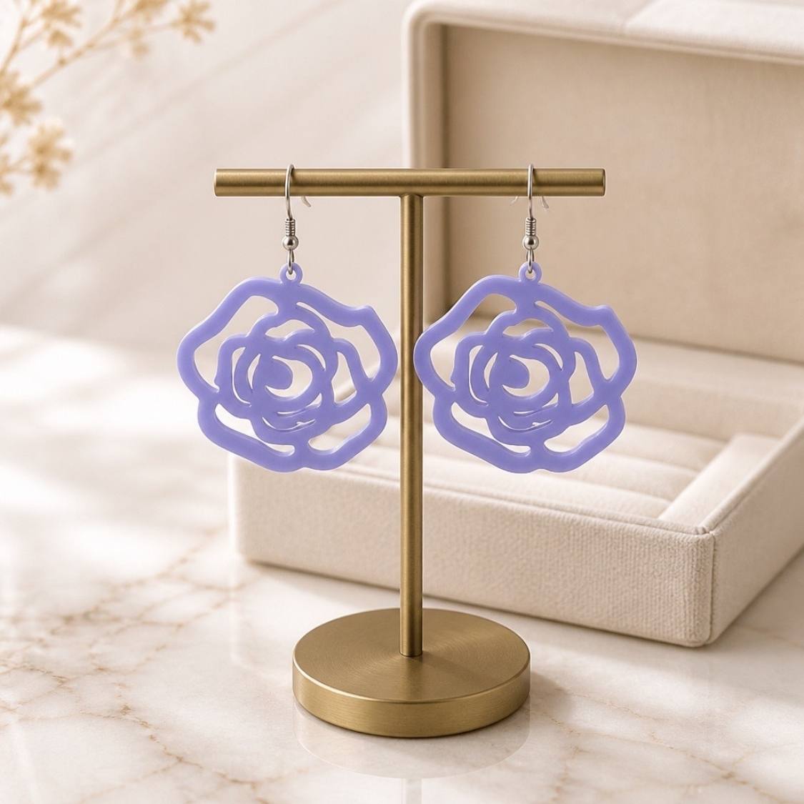 Grande Rose Silhouette Earrings
