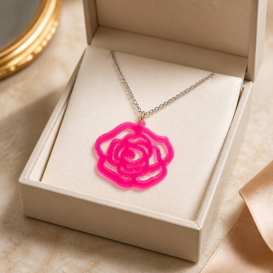 Grande Rose Silhouette Necklace