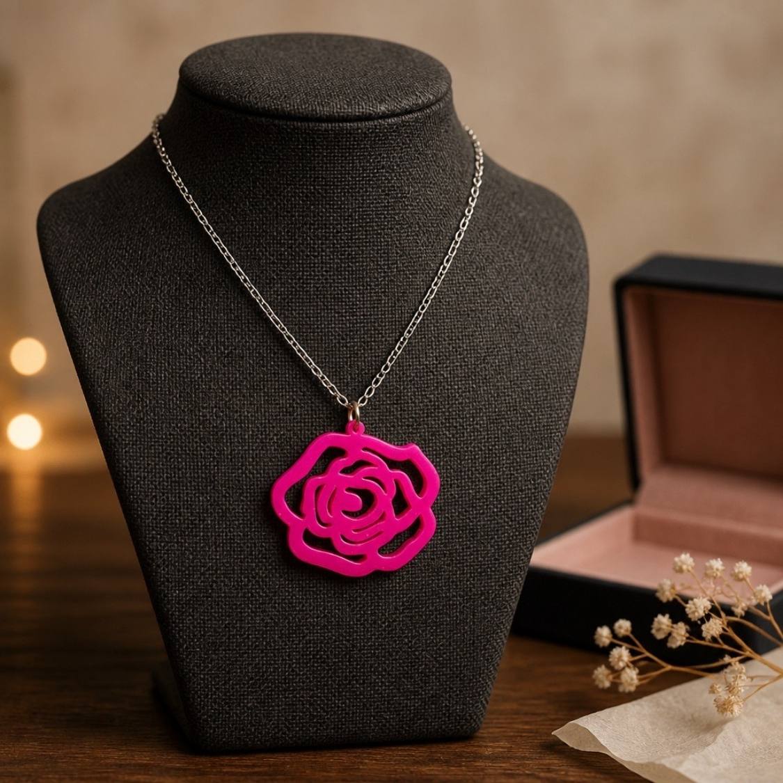 Grande Rose Silhouette Necklace