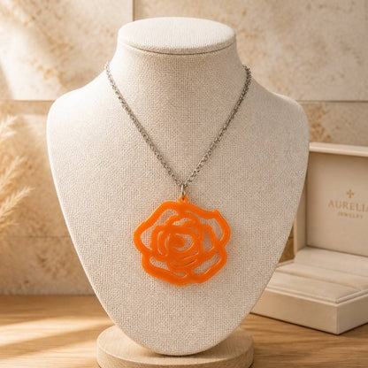 Grande Rose Silhouette Necklace