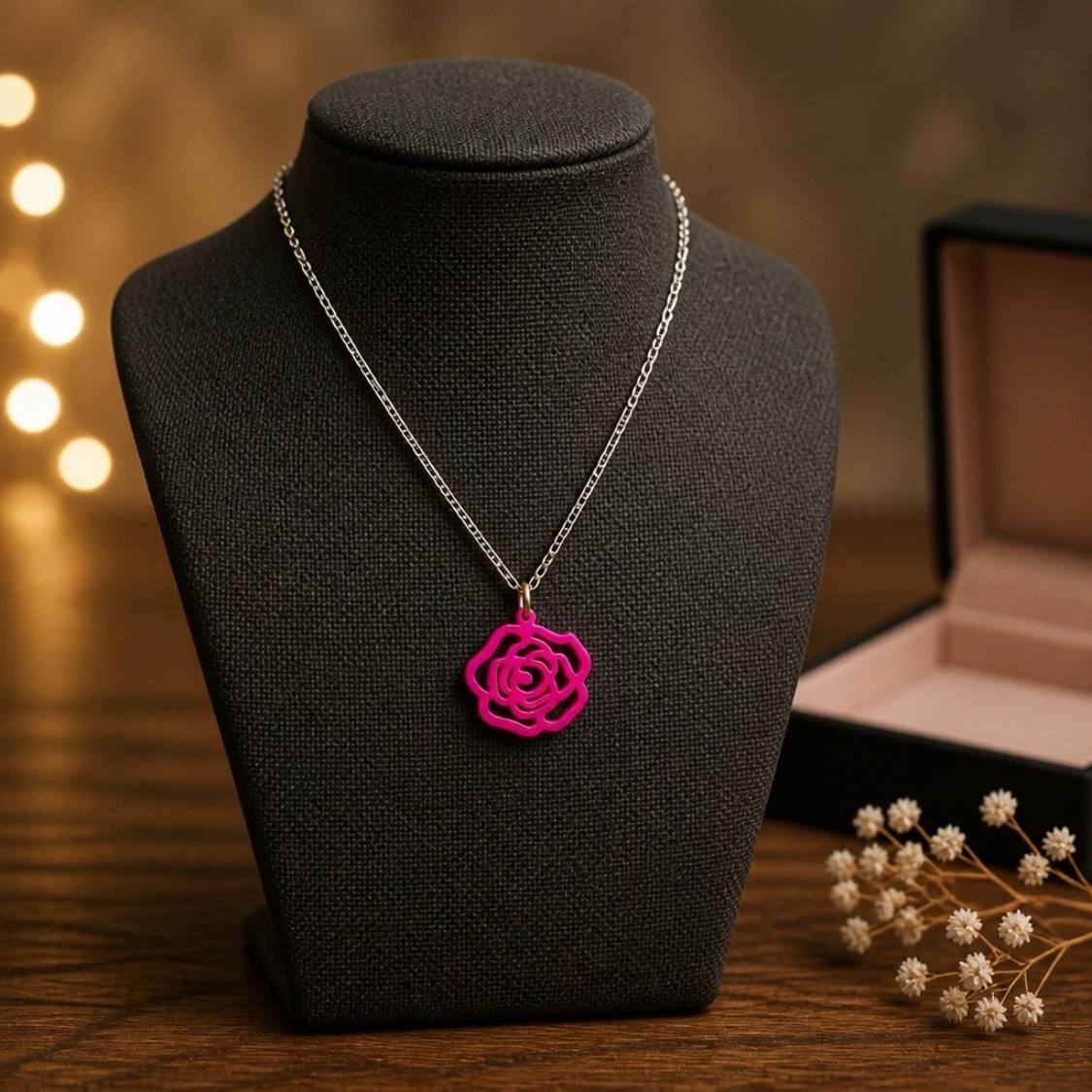 Petite Rose Silhouette Necklace