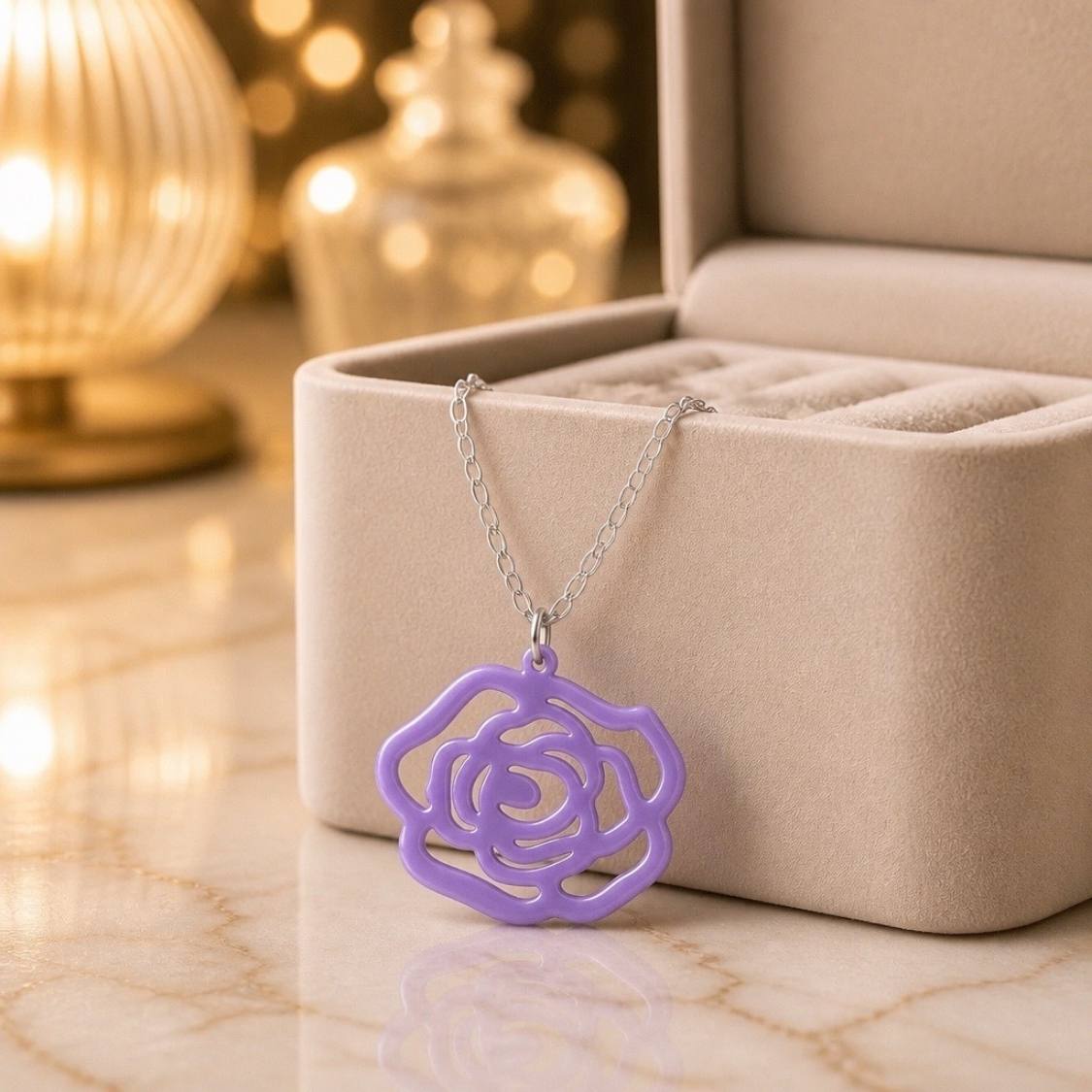 Petite Rose Silhouette Necklace
