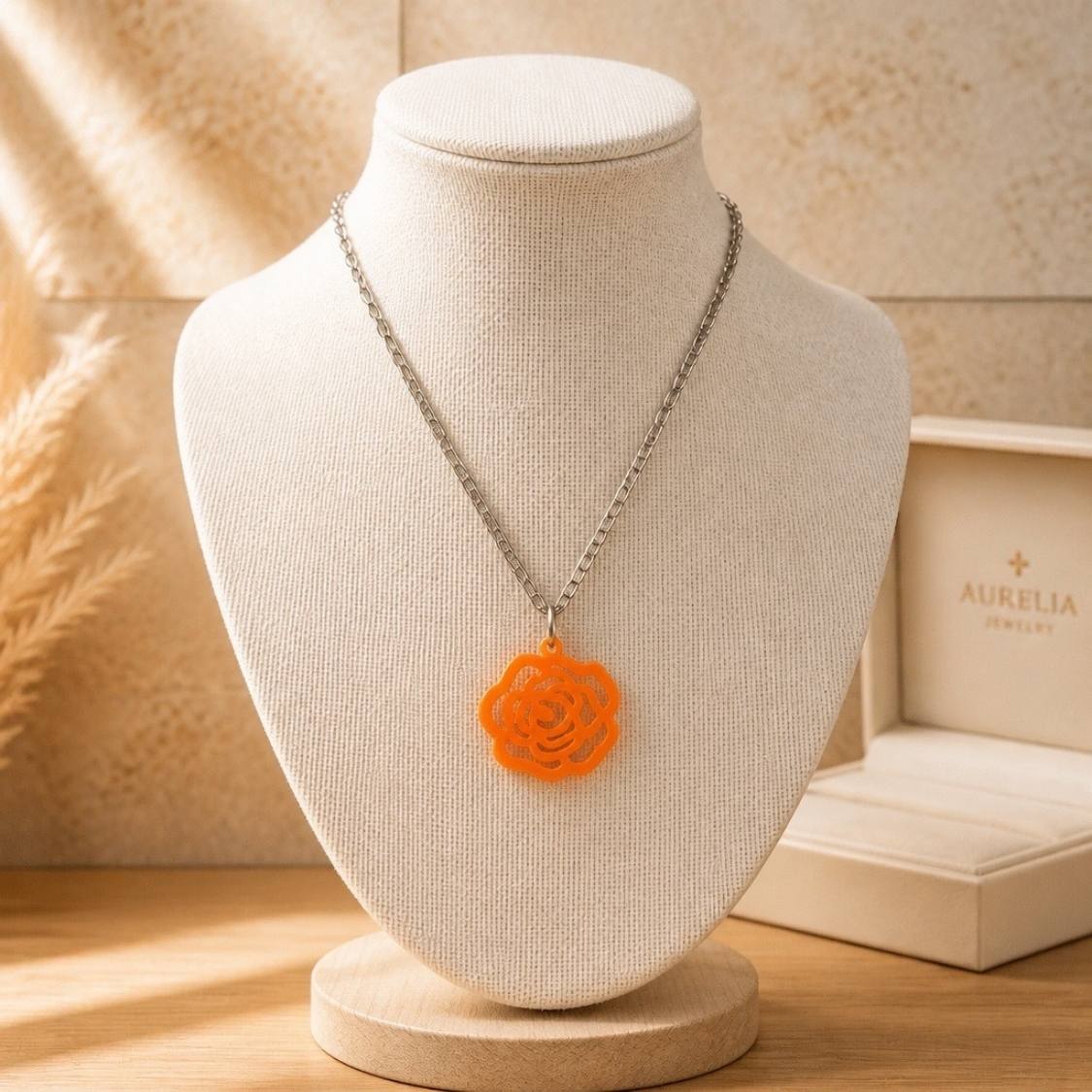 Petite Rose Silhouette Necklace