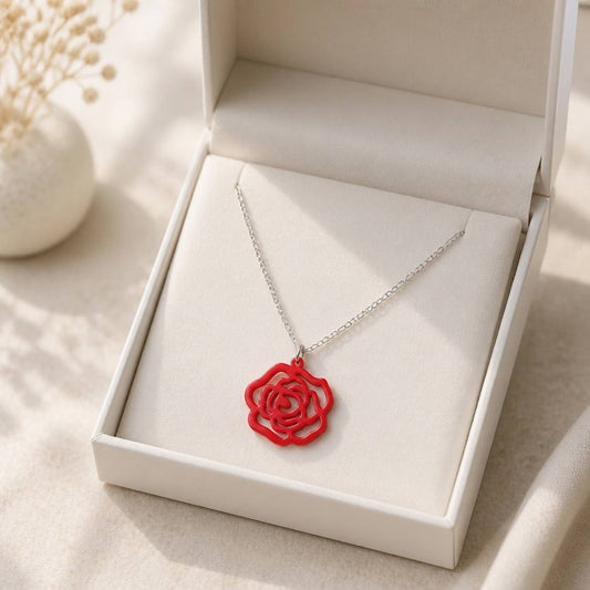 Petite Rose Silhouette Necklace