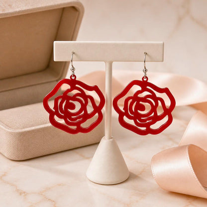 Grande Rose Silhouette Earring & Necklace Set