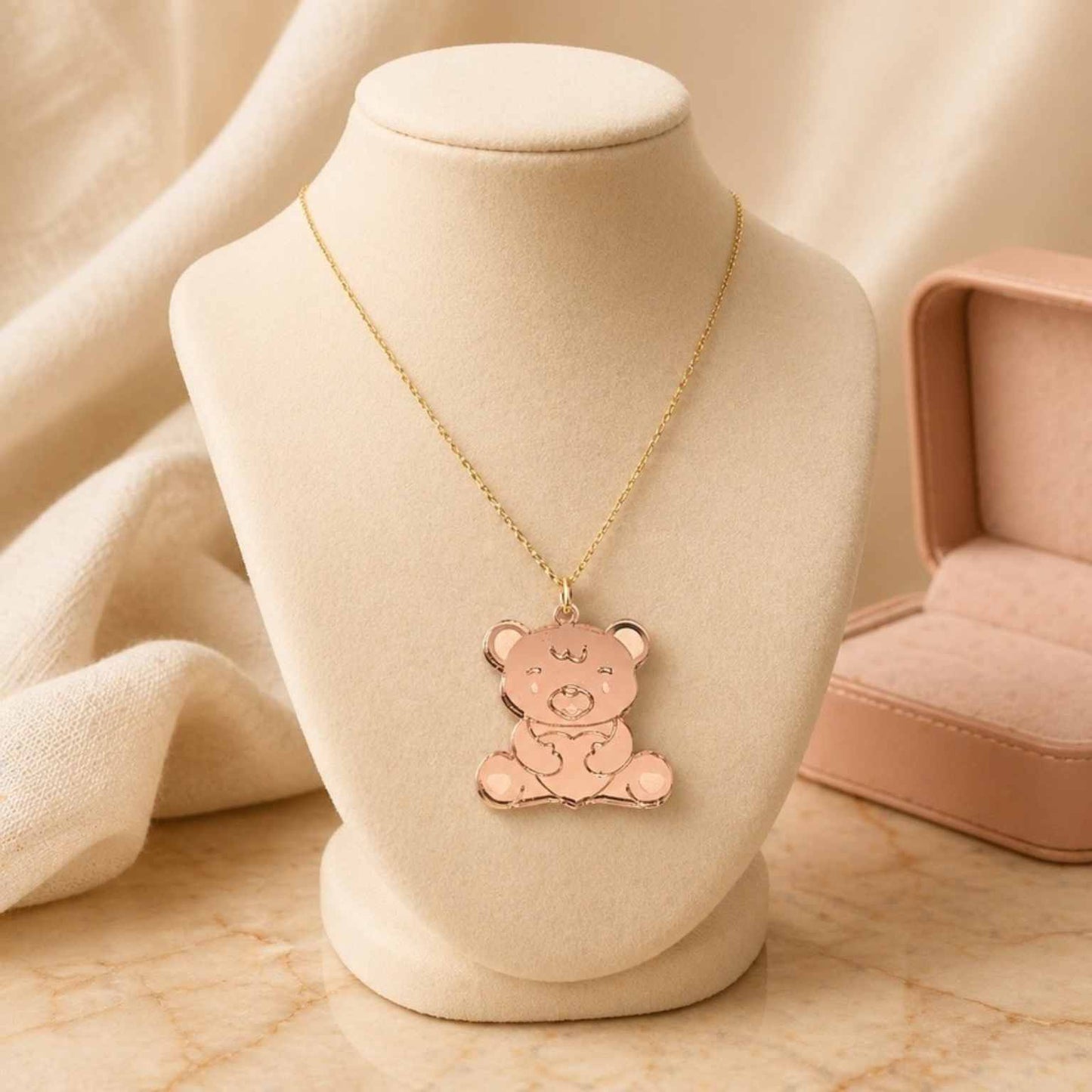 Sasha the Bear Necklace - Cute Acrylic Bear Pendant