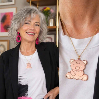 Sasha the Bear Necklace - Cute Acrylic Bear Pendant