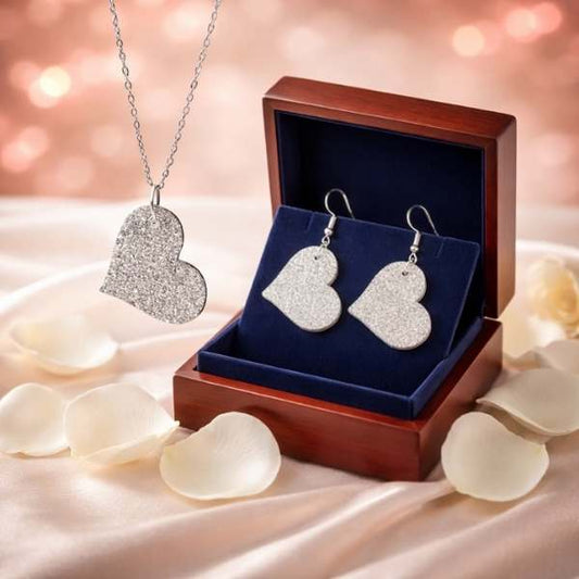 Love Heart Earring & Necklace Set