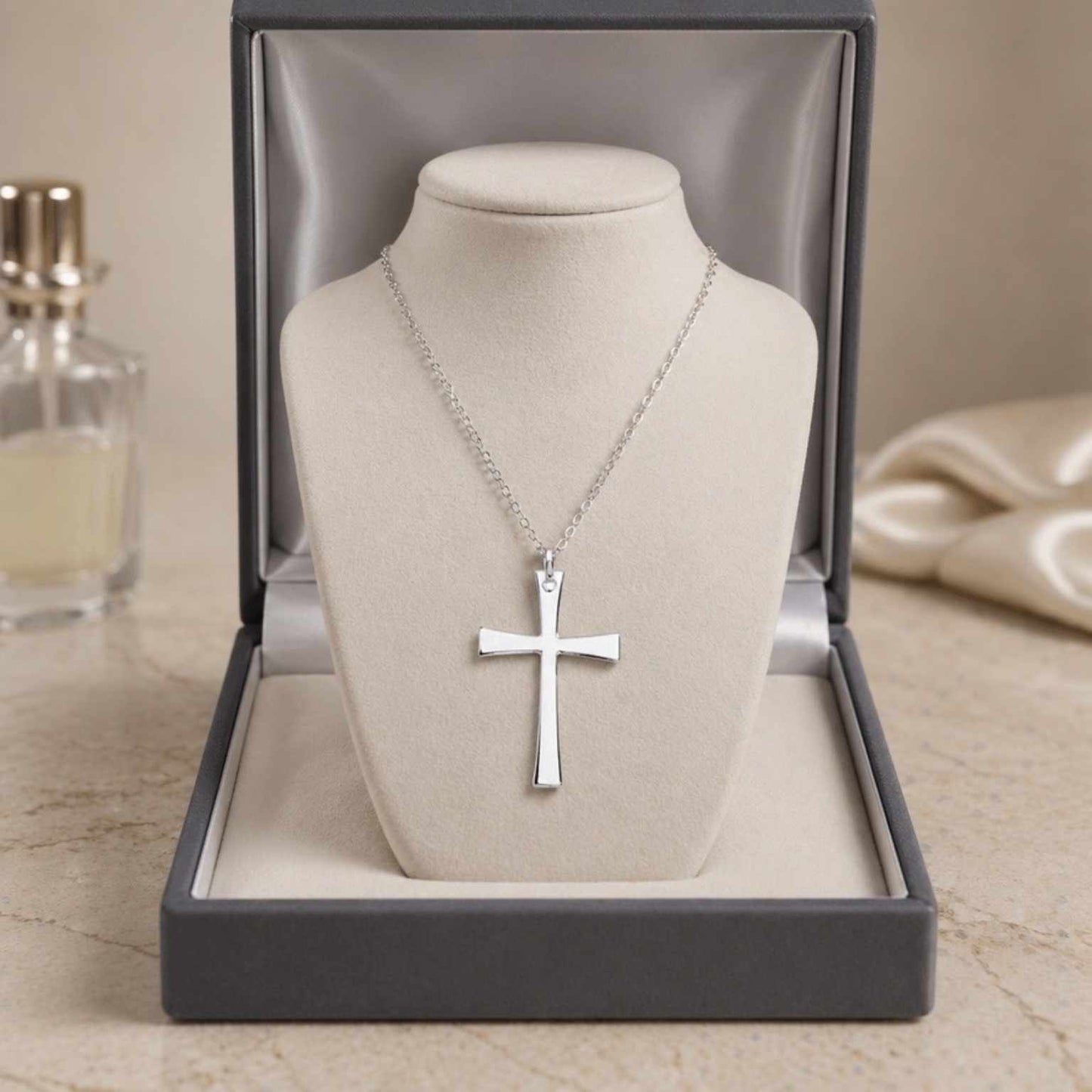 Gold & Silver Tone Cross Necklace – Minimalist Faith Pendant
