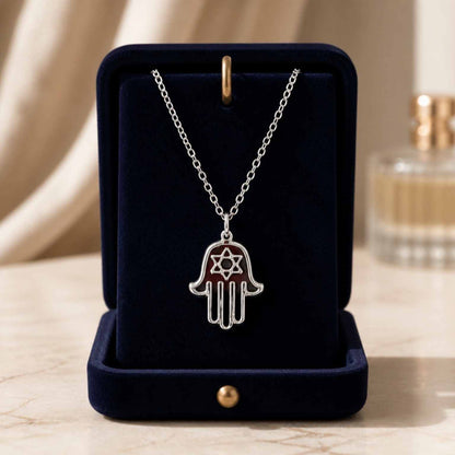 Hamsa Star of David Necklace – Jewish Protection Pendant