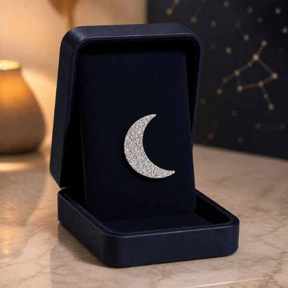 Moon Glow Pin – Acrylic Moon Brooch