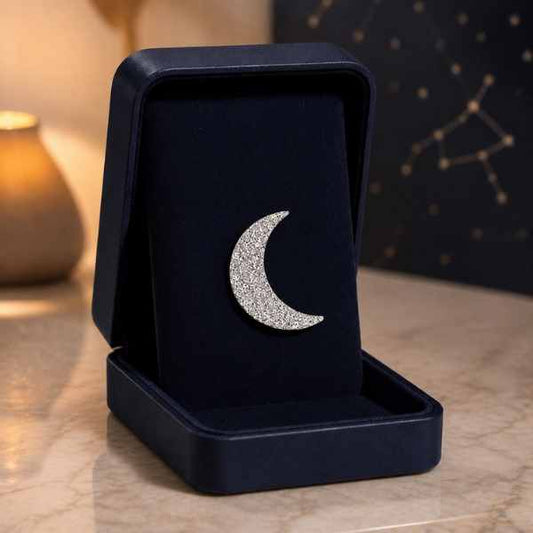Moon Glow Pin – Acrylic Moon Brooch