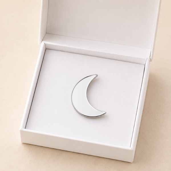 Moon Glow Pin – Acrylic Moon Brooch