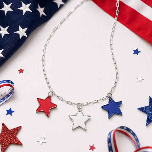 Stars & Stripes Triple Star Necklace