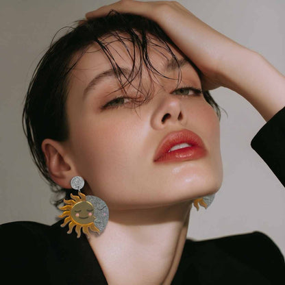 Sun & Moon Dream Drop Earrings