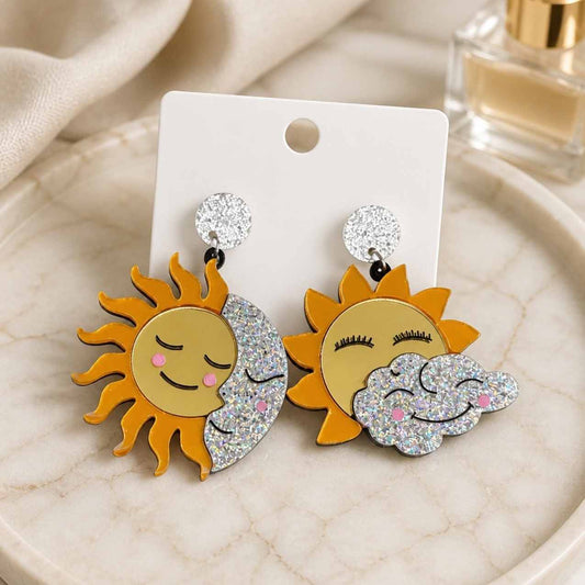 Sun & Moon Dream Drop Earrings