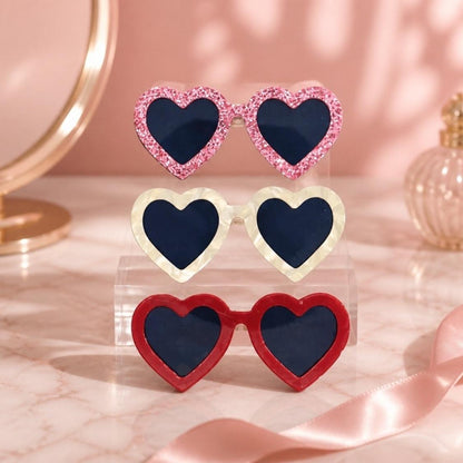 Retro Heart Sunglasses Pin