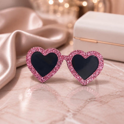 Retro Heart Sunglasses Pin