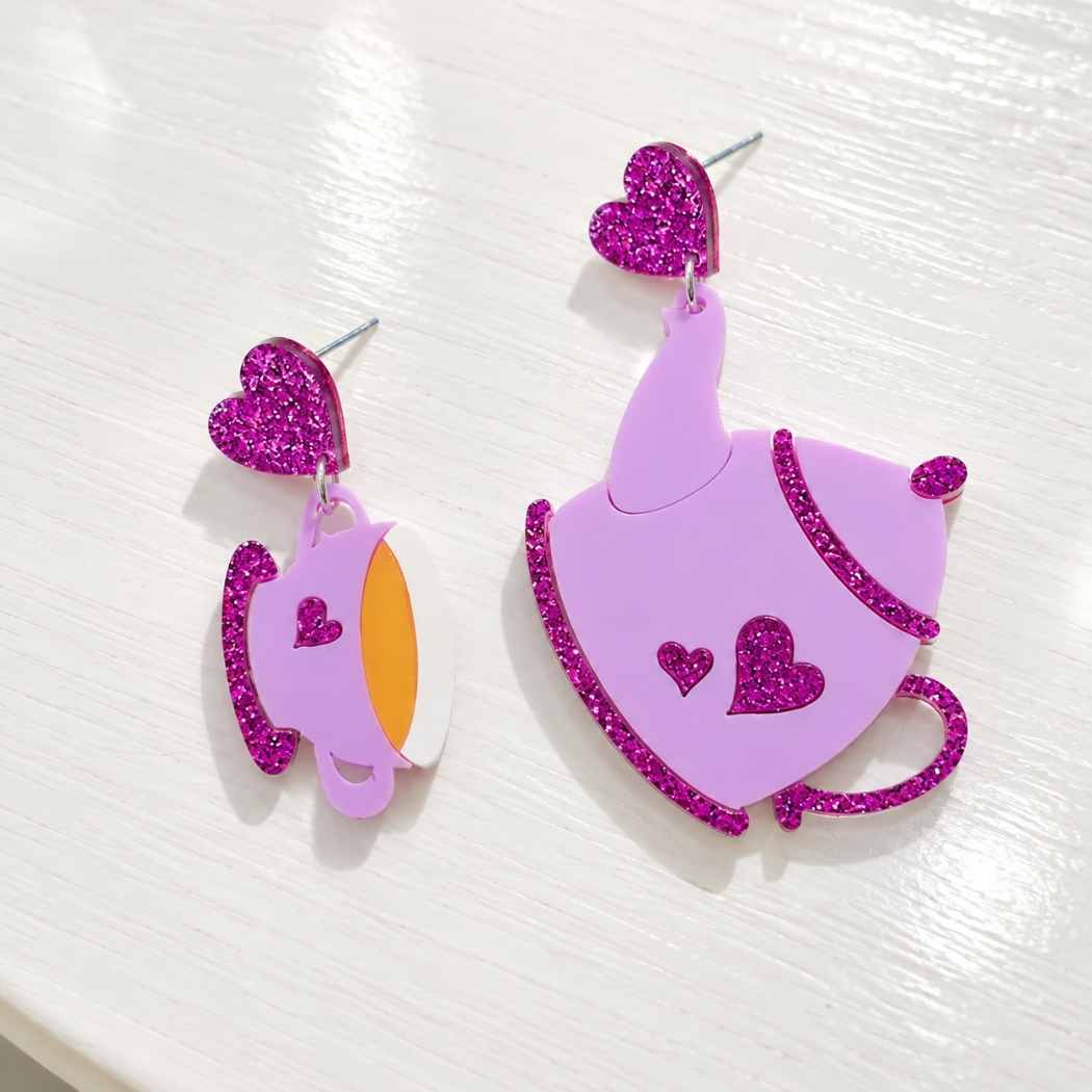 Tea Time Mismatched Earrings – Teapot & Teacup Drops