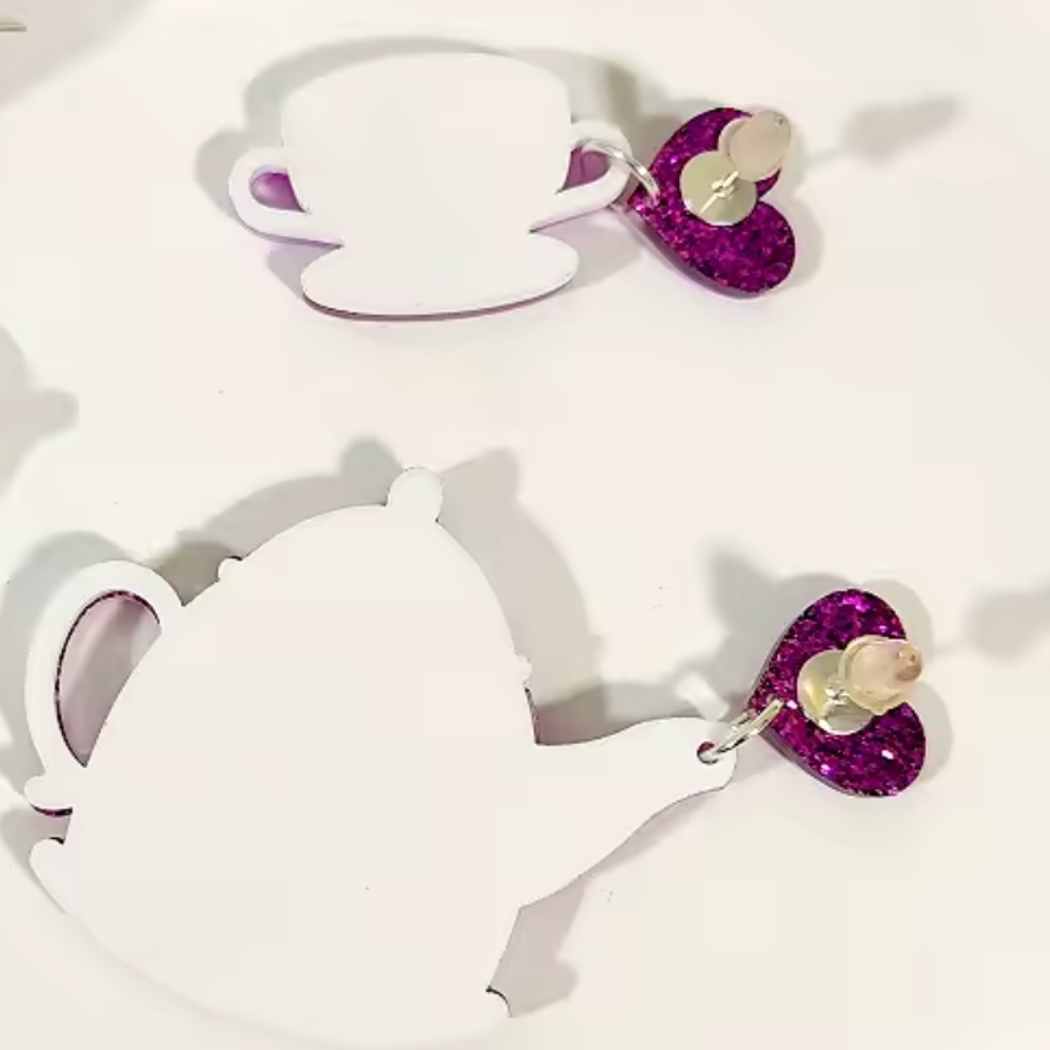 Tea Time Mismatched Earrings – Teapot & Teacup Drops