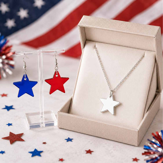 Stars & Stripes Necklace & Earrings Set