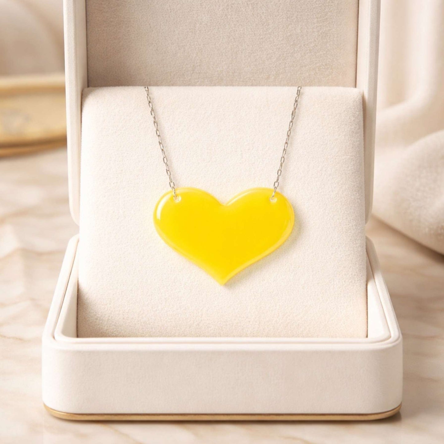 Love Heart Maxi Necklace | Mirror, Glitter & Acrylic | SassyBirds
