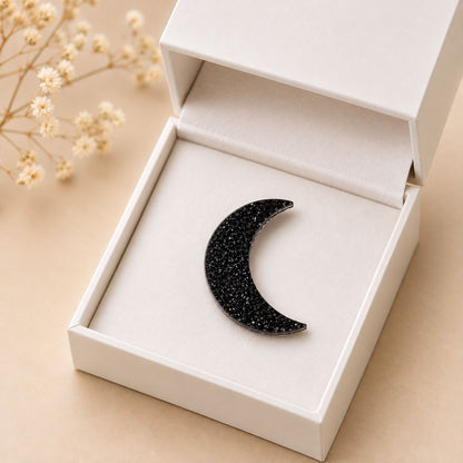 Moon Glow Pin – Acrylic Moon Brooch