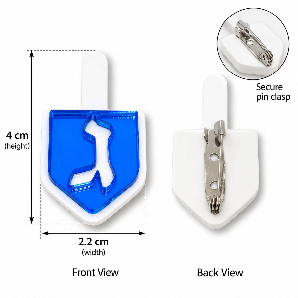 Spin Me Lucky! Layered Acrylic Dreidel Pin