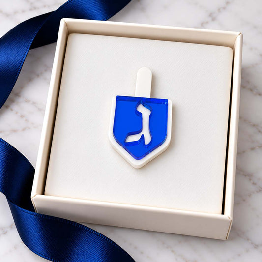 Spin Me Lucky! Layered Acrylic Dreidel Pin
